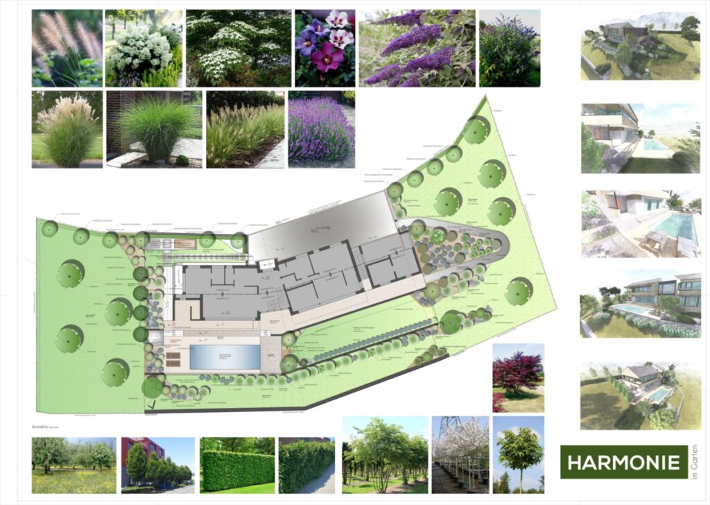 Gartenplanung 6Harmonie im Garten Entwurfsplan/Gartenplan/Gartenplanung